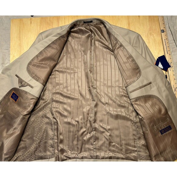 Giorgio Fiorelli Blazer Mens 60 R Super Fine Tan Suit Jacket NWT - Picture 8 of 16